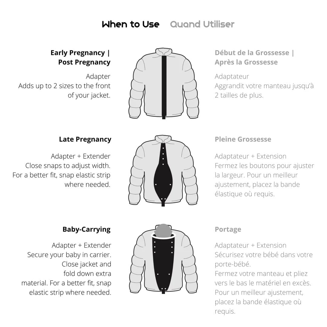 extension noir manteau universelle grossesse make my belly fit Mlle et Coco
