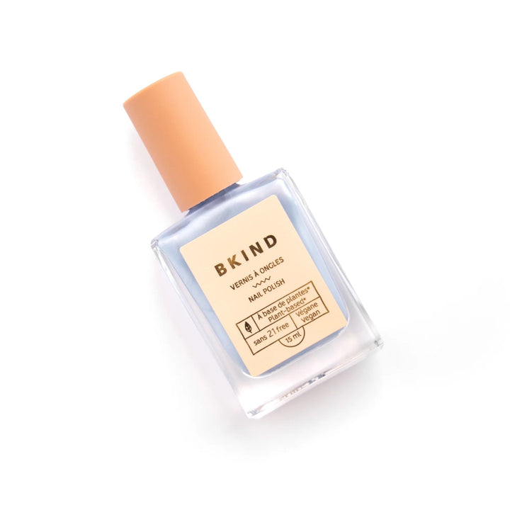 Bkind vernis ongles non toxique sassy swan bleu brillant compagnie québécoise