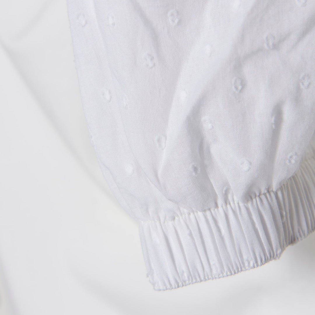 chandail manches courtes épaulettes blanc cassé Creamie vêtement enfant