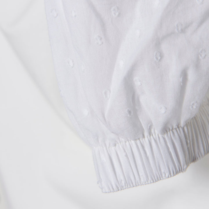 chandail manches courtes épaulettes blanc cassé Creamie vêtement enfant