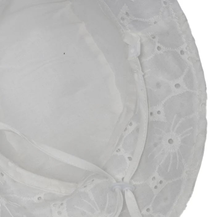 Chapeau de soleil coton dentelle blanc Calikids Mlle et Coco