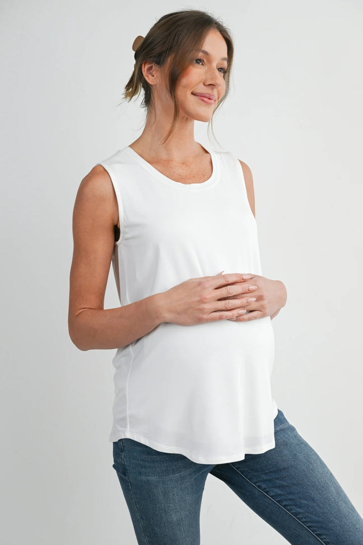 camisole débardeur maternité allaitement blanc Hello MIz Mlle et Coco