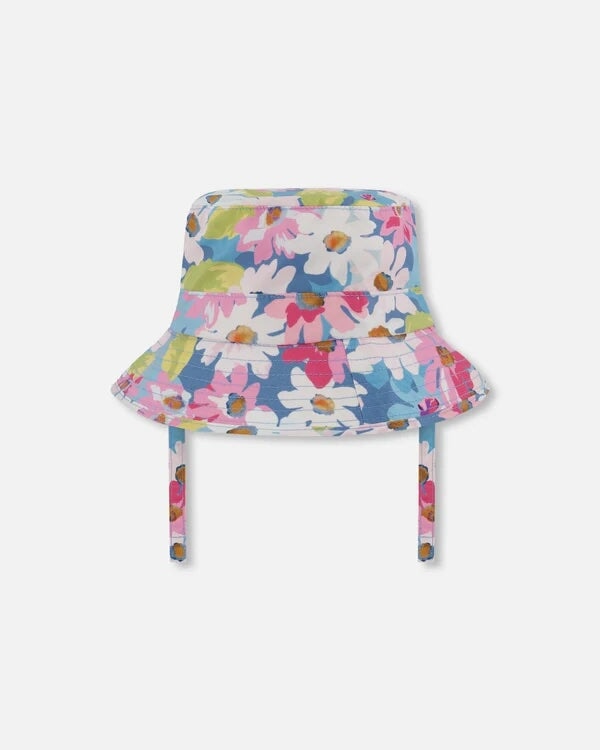 chapeau plage floral rose blanc vert Deux par Deux accessoire