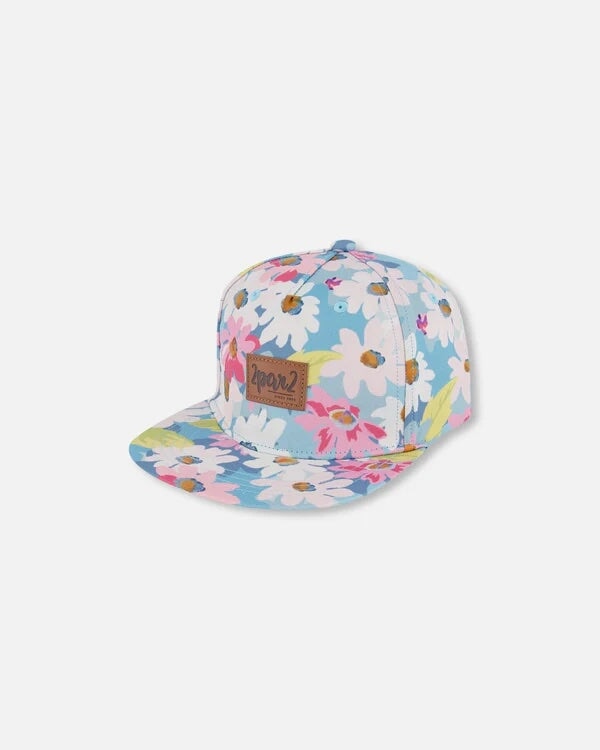 casquette floral blanc rose vert Deux par Deux accessoire