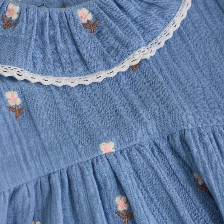 Robe - Coton léger bleu et floral - En-fant Vêtements (échantillons) En Fant 