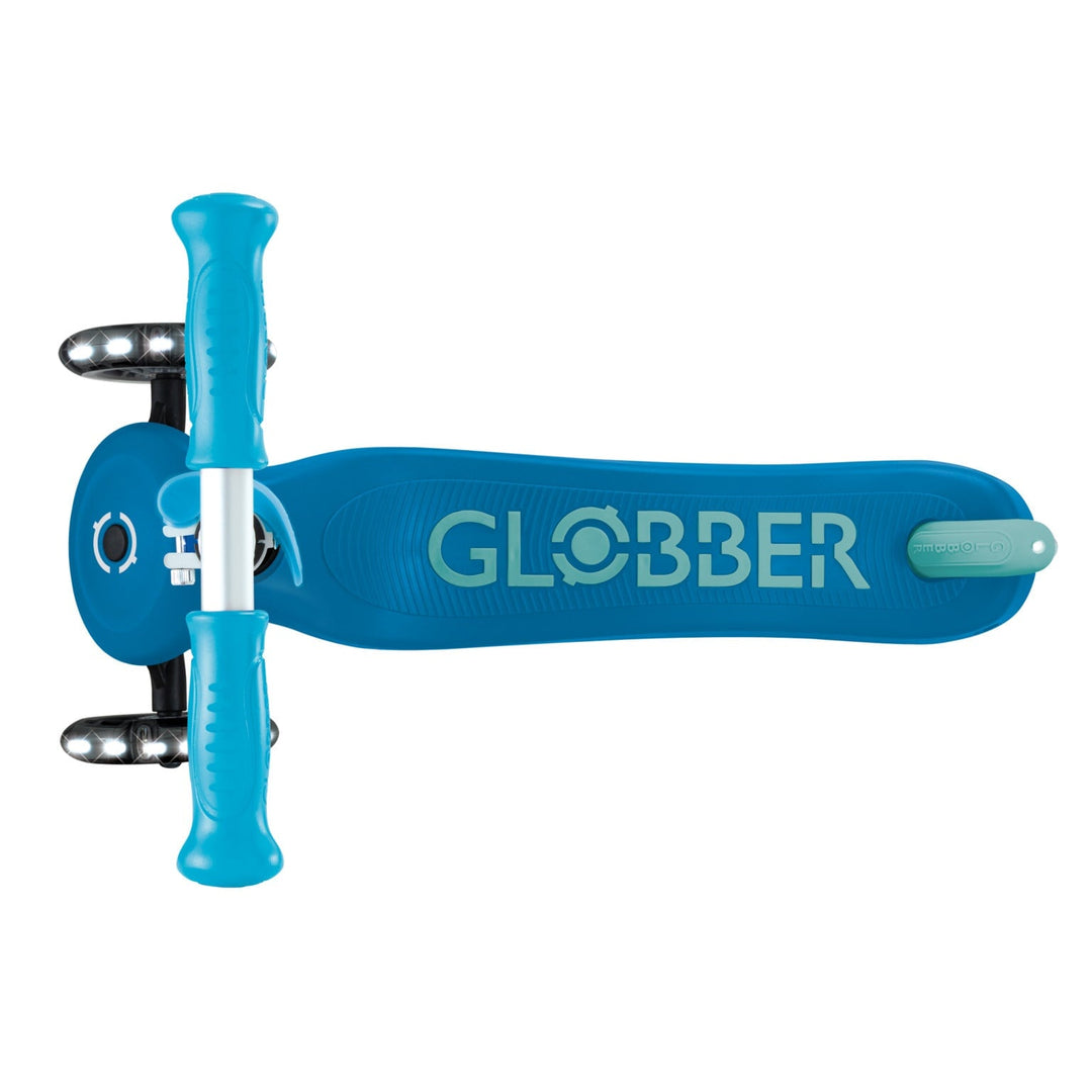 Trottinette à 3 roues phosphorescente avec lumières bleu Globber Mlle et Coco