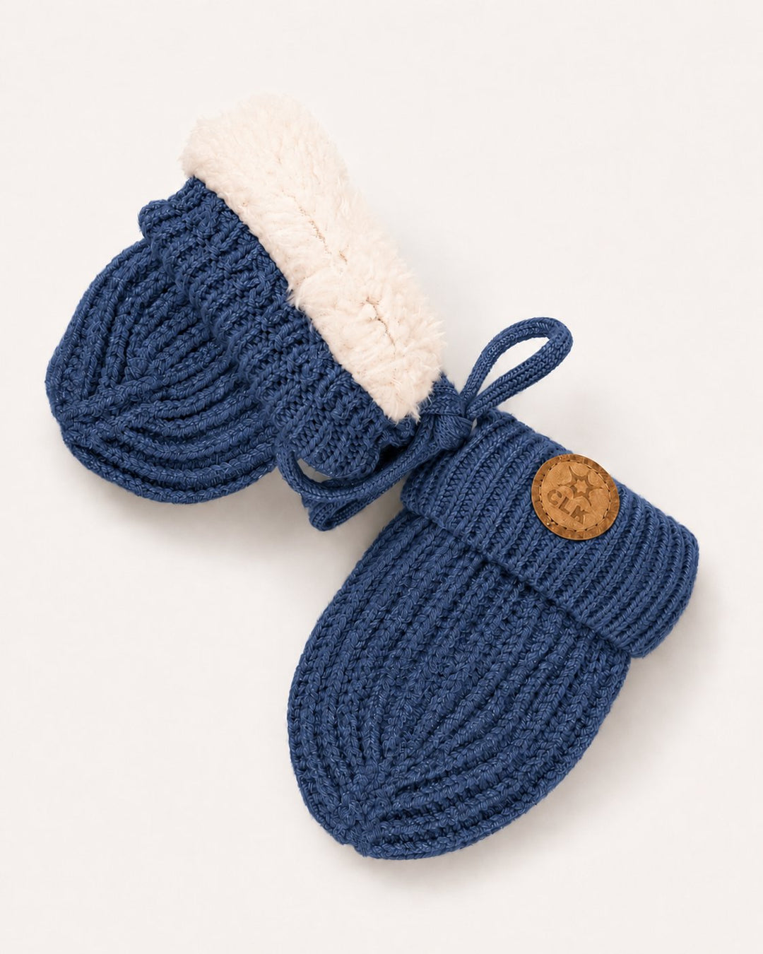 Mitaines en tricot côtelé Bleu Calikids Mlle et Coco