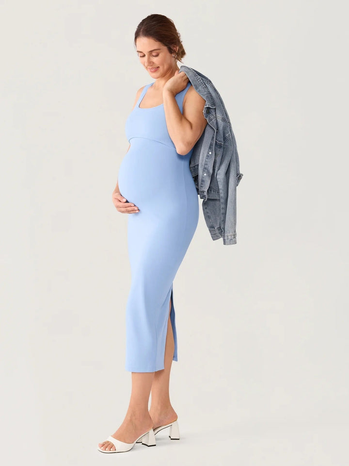 robe maternité allaitement bleu moonlight Momanda Mlle et Coco