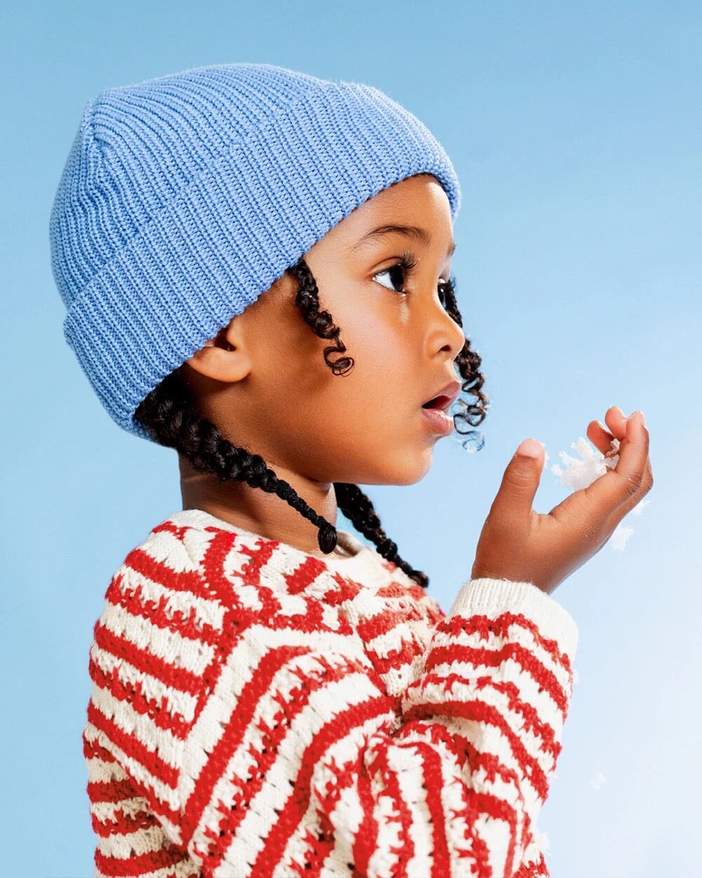 Tuque pêcheur bleu pervenche Caribou hiver Mlle et Coco