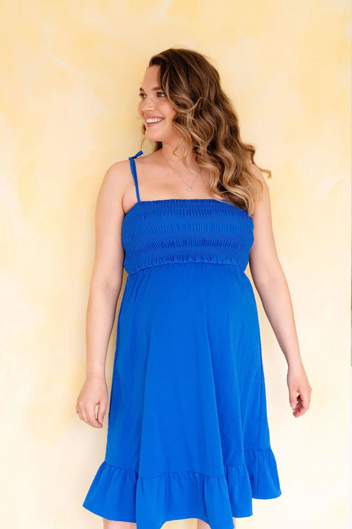 robe Éliza Rose maternité allaitement bleu royale Mlle et Coco