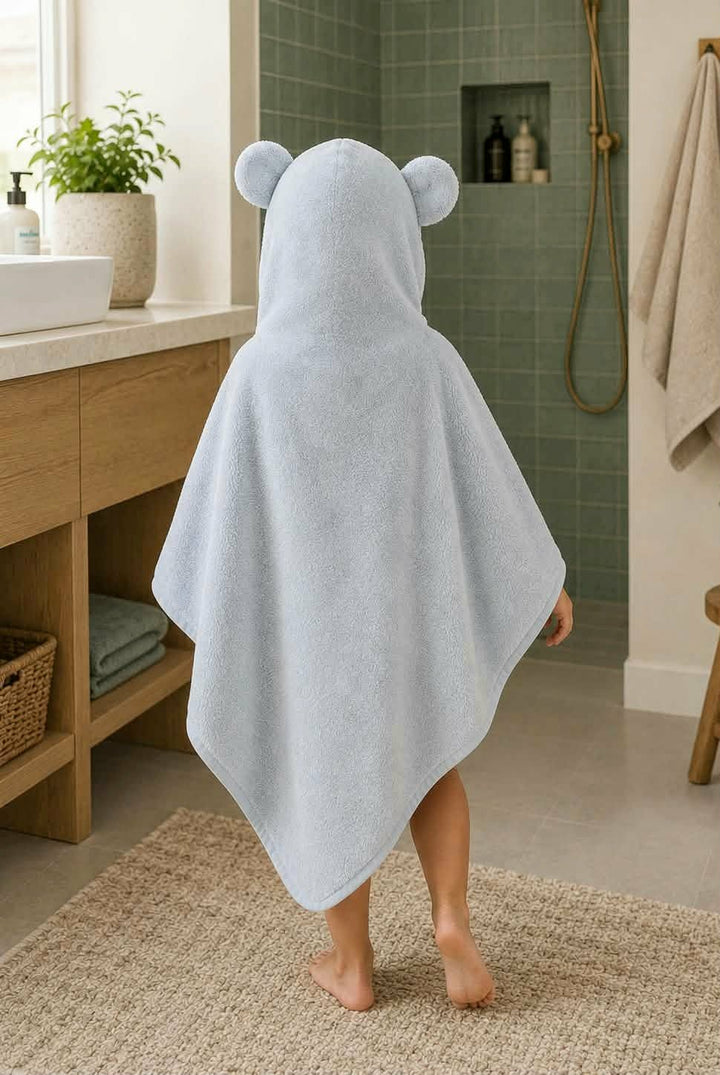 Serviette de bain à capuchon - Bleu pâle - Mlle et Coco