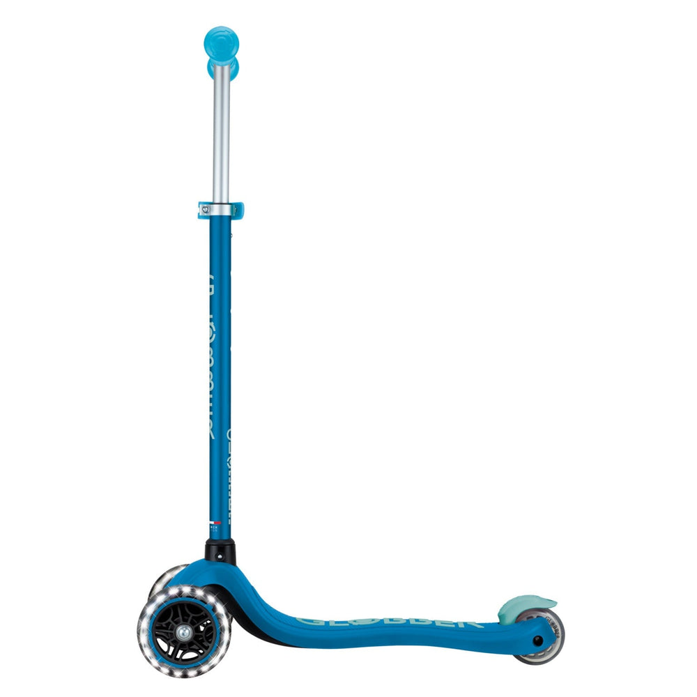 Trottinette à 3 roues phosphorescente avec lumières bleu Globber Mlle et Coco