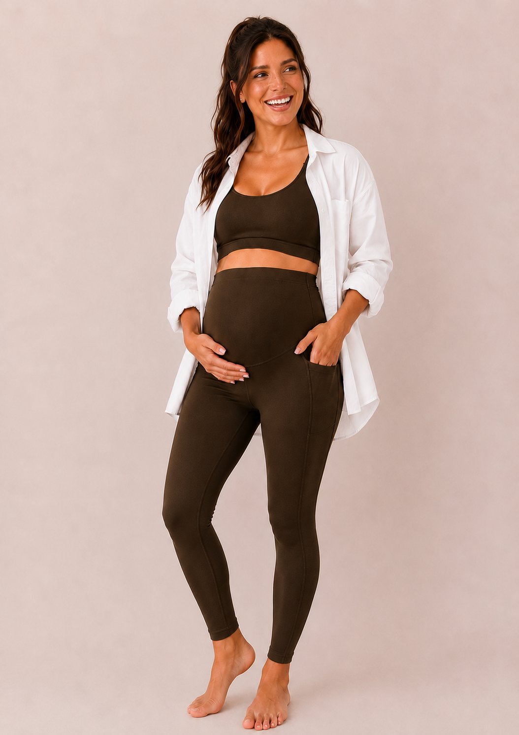 legging maternité bloom Noemie café Mlle et Coco