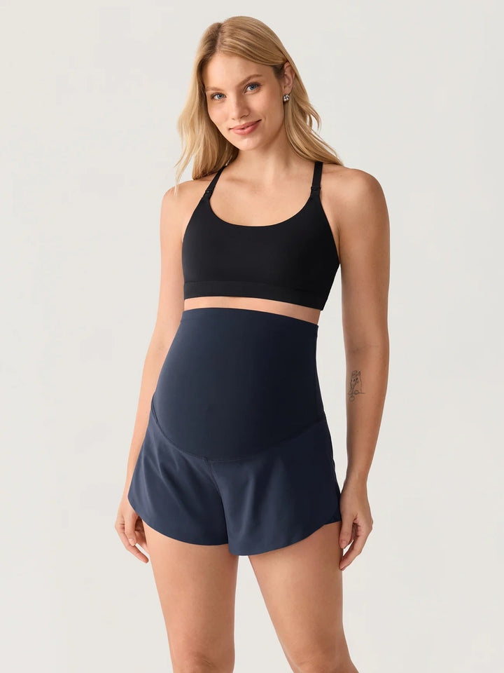 Short dauphin de maternité Bloomove - avec poches intérieures bleu crépuscule Momanda