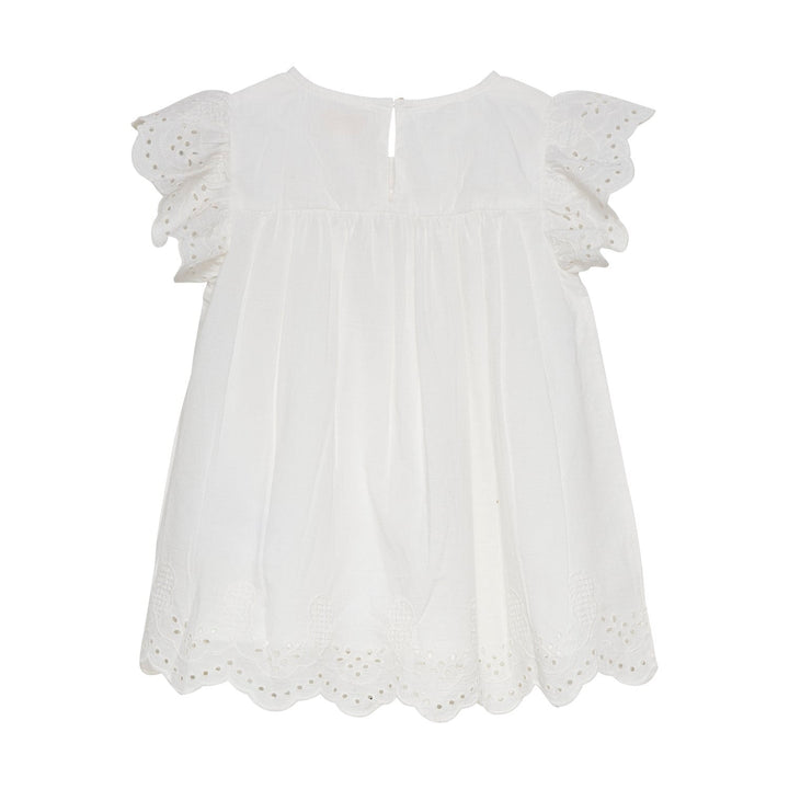 blouse blanche coupe ample à dentelle vêtement fille Creamie
