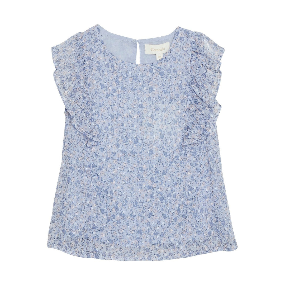 Blouse - Floral bleu et rose - Creamie Échantillon de vêtement Creamie 