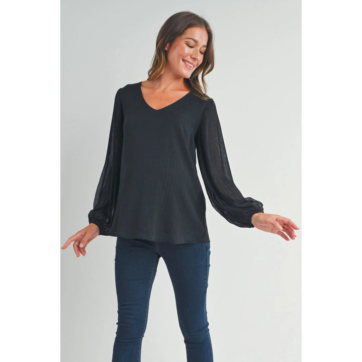 Blouse maternité plissé - Noir - Hello Miz Maternité Hello Miz 
