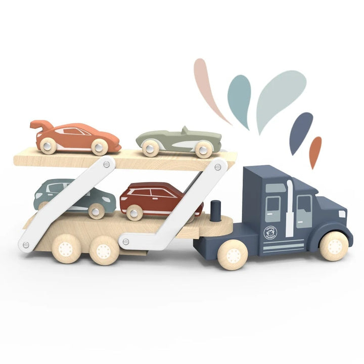 Camion transporteur en bois Speedy Monkey Mlle et Coco