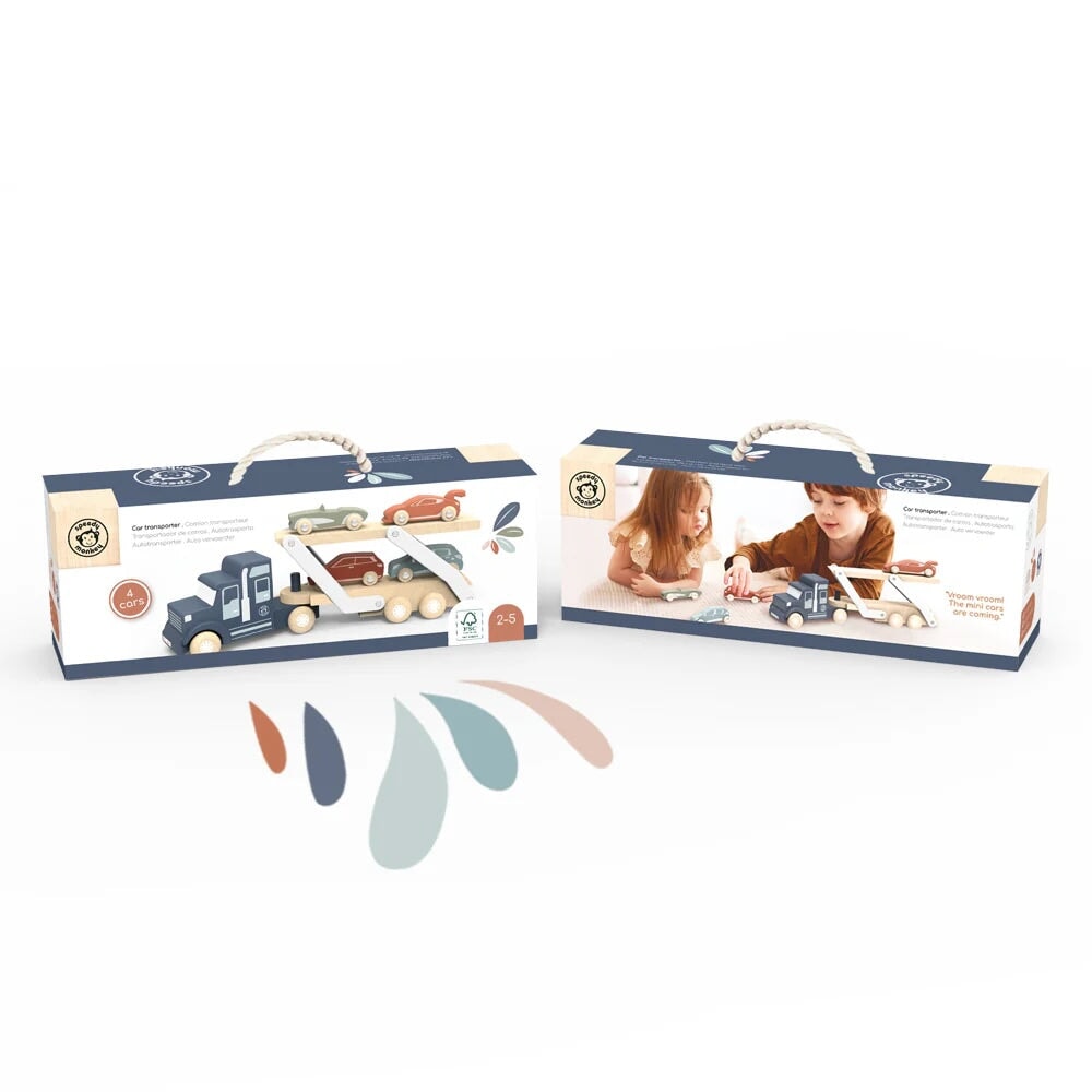 Camion transporteur en bois Speedy Monkey Mlle et Coco