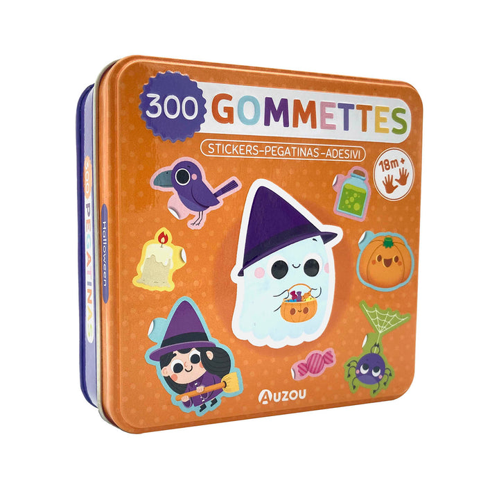 Ma boîte en métal de 300 gommettes Halloween Auzou éditions Mlle et Coco