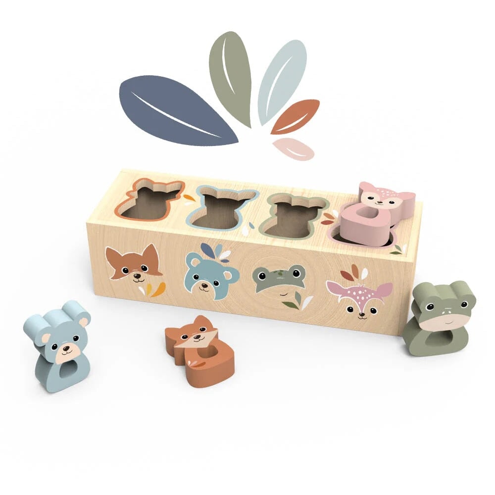 Jouet d'apprentissage boîte à formes d'animaux en bois Speedy Monkey Mlle et Coco