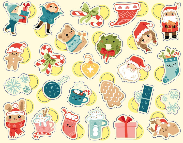 Boîte de métal de 300 gommettes de noel Auzou Mlle et Coco