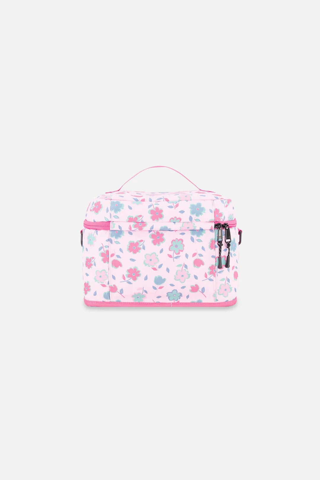 Boite à lunch rose imprimé fleurs Deux par Deux Mlle et Coco