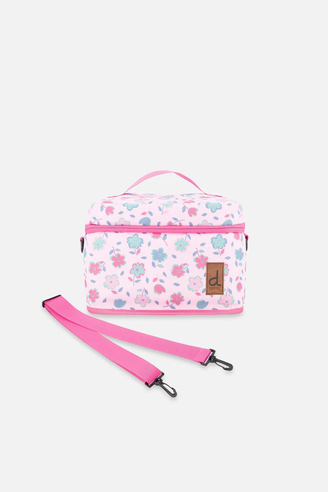 Boite à lunch rose imprimé fleurs Deux par Deux Mlle et Coco