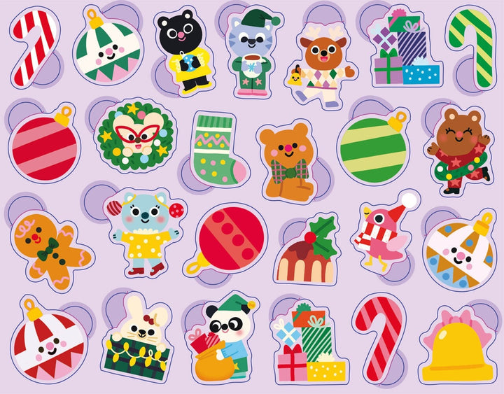Boîte de métal de 300 gommettes de noel Auzou Mlle et Coco