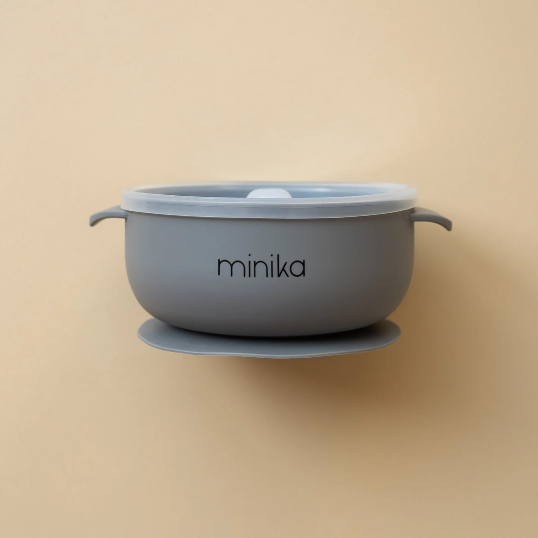 Bol en silicone avec couvercle - Plusieurs couleurs - Minika Repas et gourmandise Minika Stone 