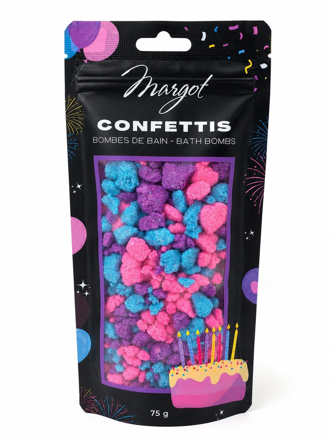 Bombe de bain confettis bonne fête violet Margot Mlle et Coco