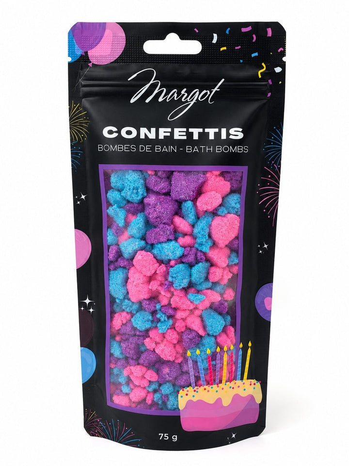 Bombe de bain confettis bonne fête violet Margot Mlle et Coco