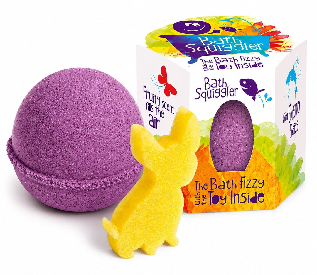 bombe de bain mauve non toxique Bath squiggler Loot Toy Mlle et Coco 