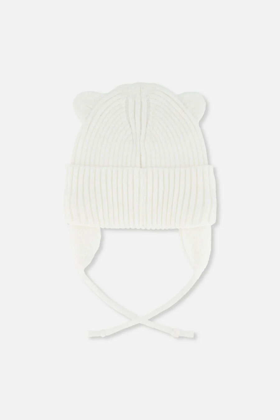 Bonnet mi-saison en tricot avec cordons Blanc Deux par Deux Mlle et Coco
