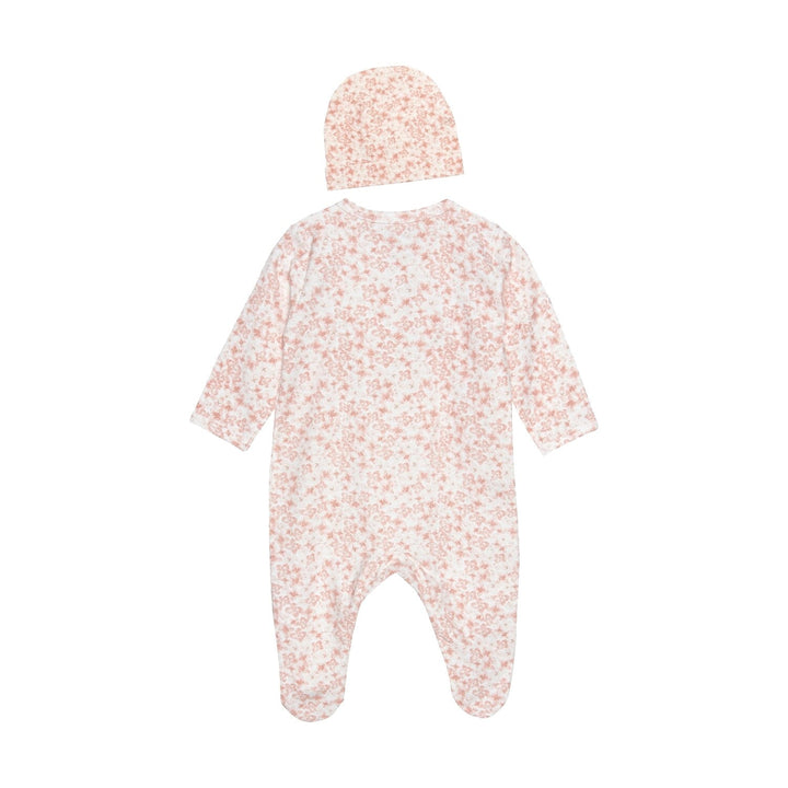 pyjama une-pièce fleuri rose bonnet manches longues Fixoni vêtement