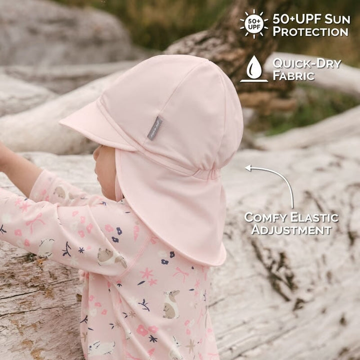 bonnet anti-uv bébé nylon rose doux Jan &amp; Jul