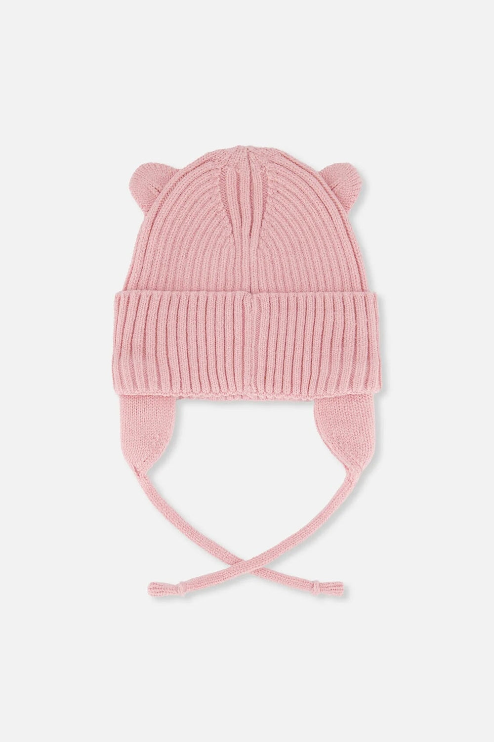 Bonnet hiver en tricot avec cordons Vieux rose Deux par Deux Mlle et Coco