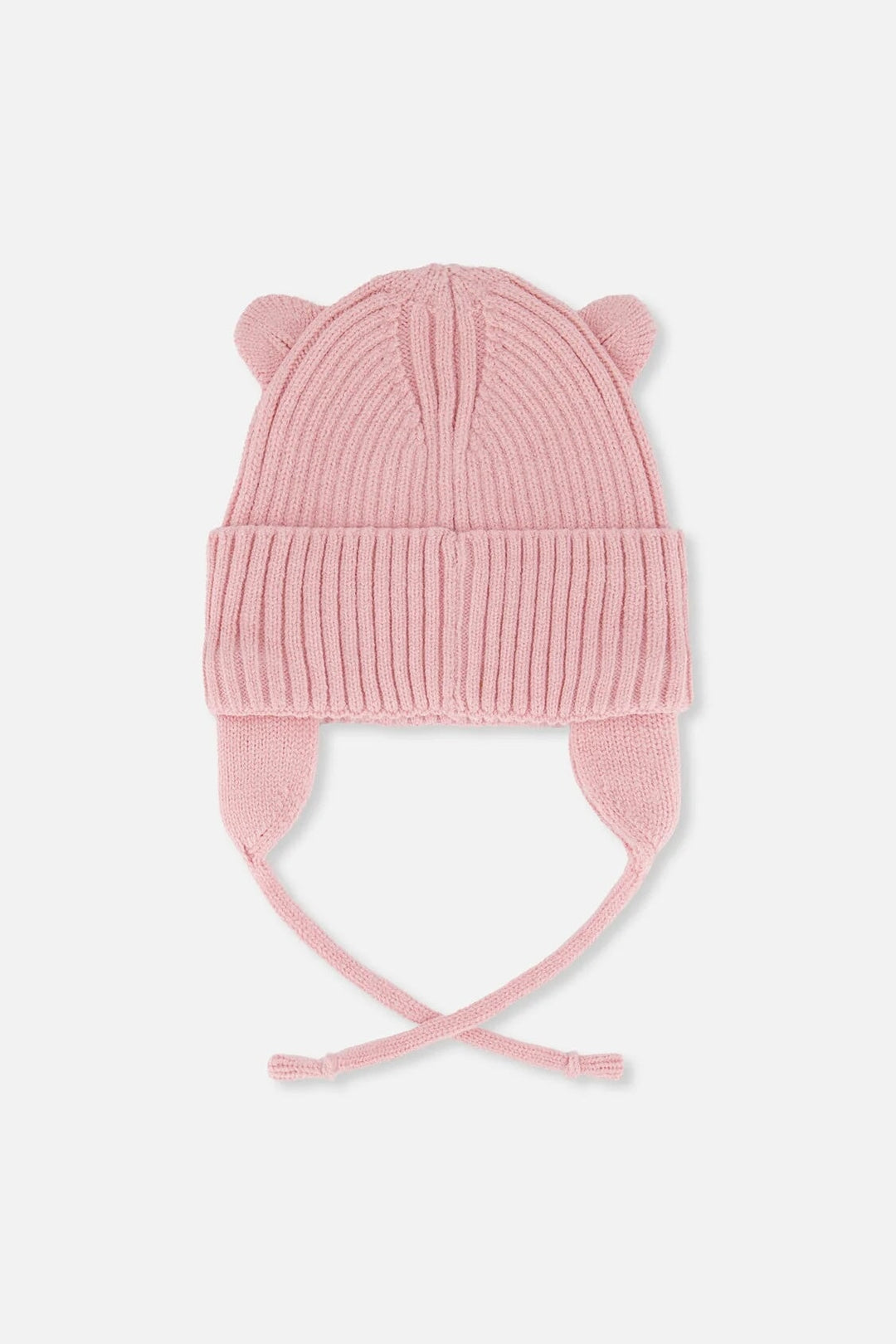 Bonnet hiver en tricot avec cordons Vieux rose Deux par Deux Mlle et Coco