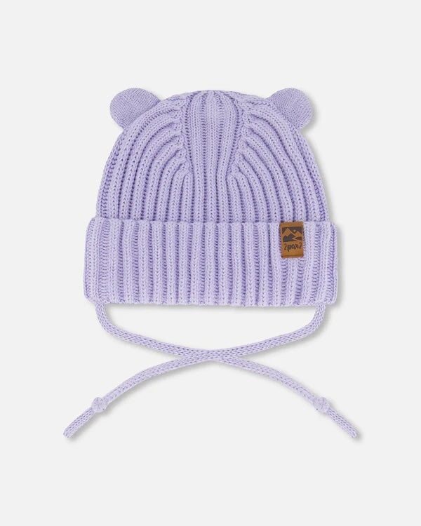 tuque mi-saison coton cordon lilas Deux par Deux accessoire 