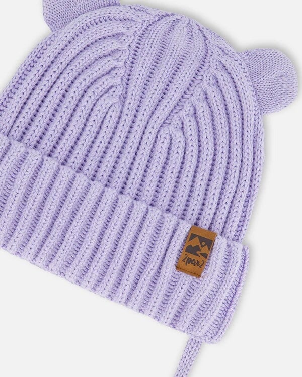 tuque mi-saison coton cordon lilas Deux par Deux accessoire 