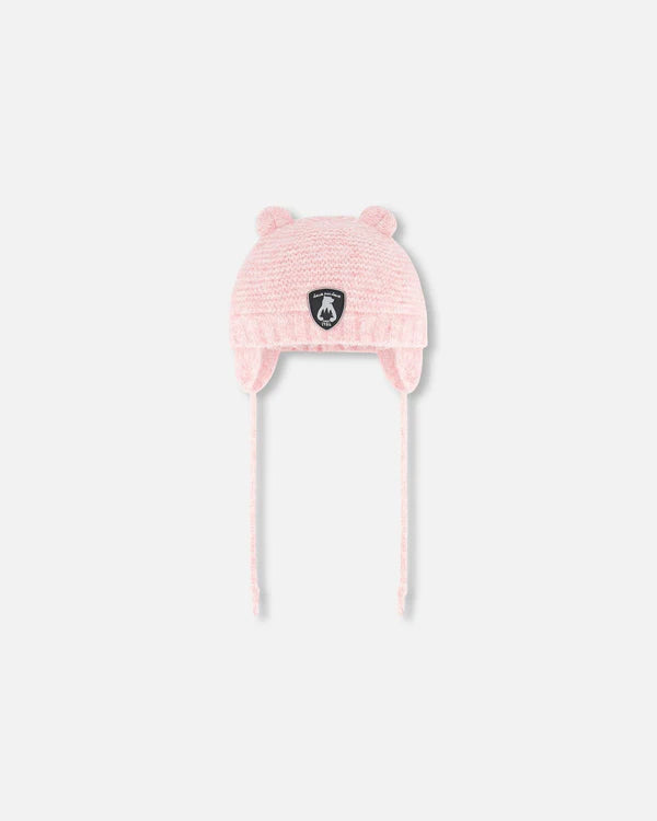 Bonnet hiver tricot rose Deux par Deux Mlle et Coco