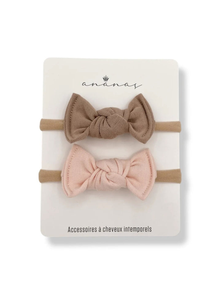 Bandeau boucles en bambou beige et rose perlé Ananas Mlle et Coco