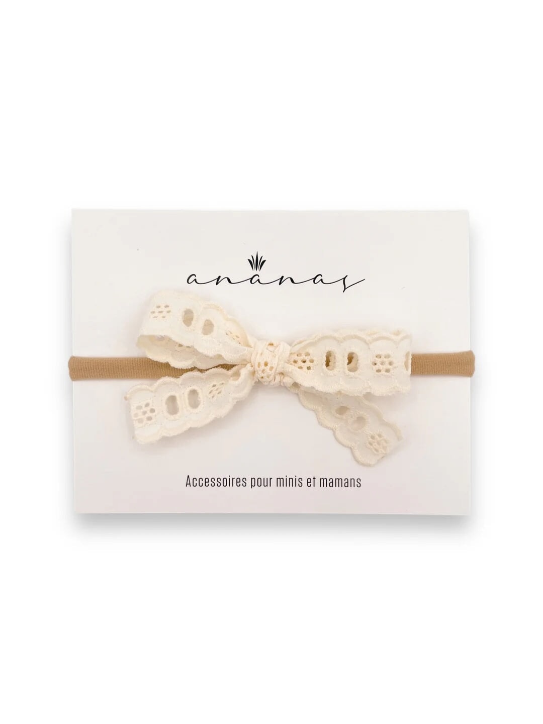 Bandeau boucle brodée  Ivoire (0-2 ans) Ananas Mlle et Coco