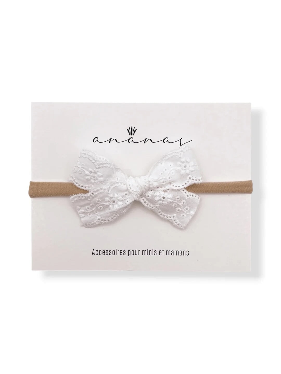 Bandeau boucle brodée Blanc Ananas Mlle et Coco