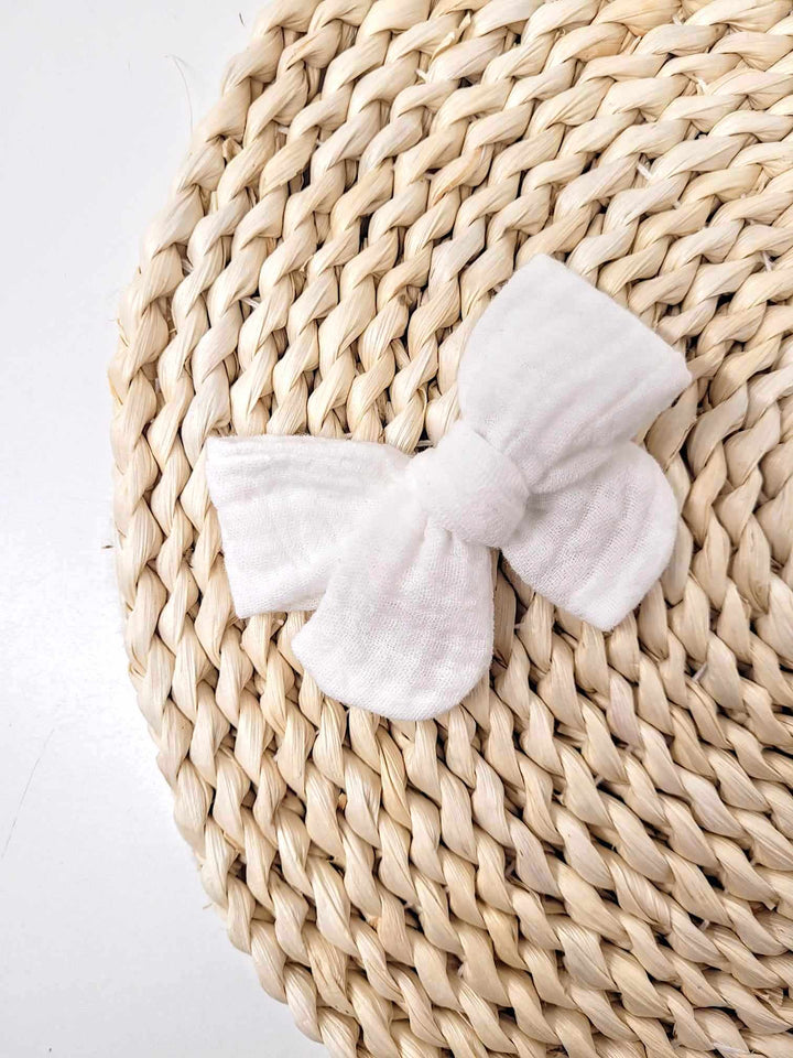 boucle mousseline blanc accessoire cheveux pince ananas and co