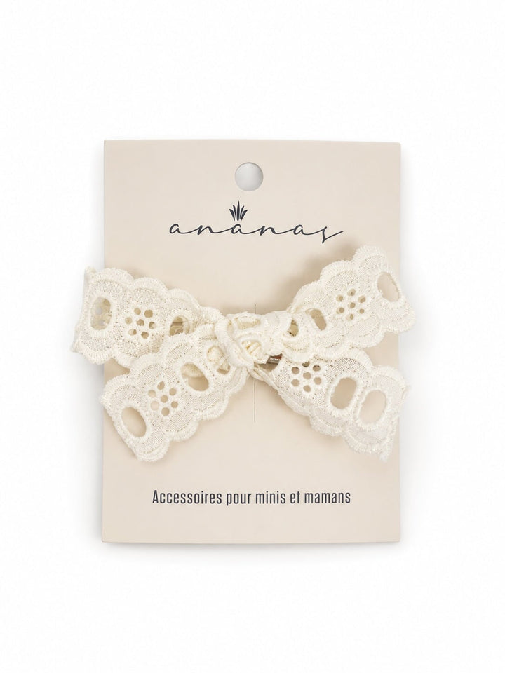 Boucles à cheveux sur pince brodée Ananas Mlle et Coco