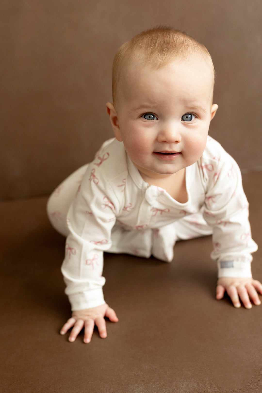Pyjama coton modal Blanc et boucle rose Coccoli