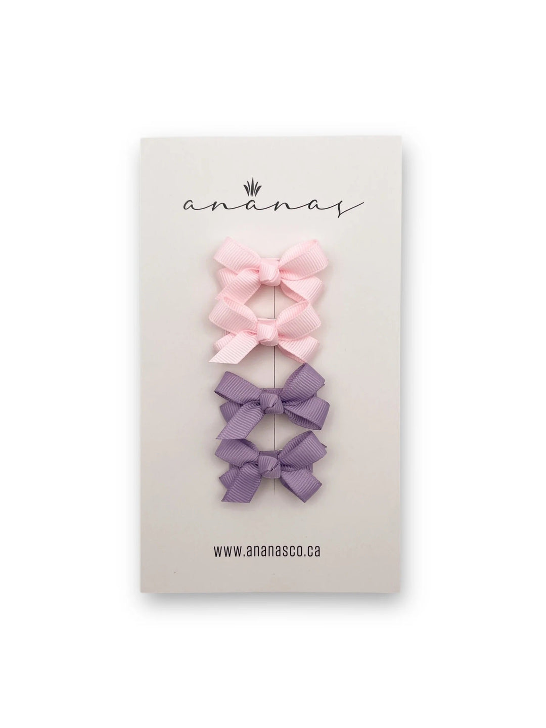 Ensemble de 4 bouclettes sur pinces de Ananas et Co Rose et Lilas