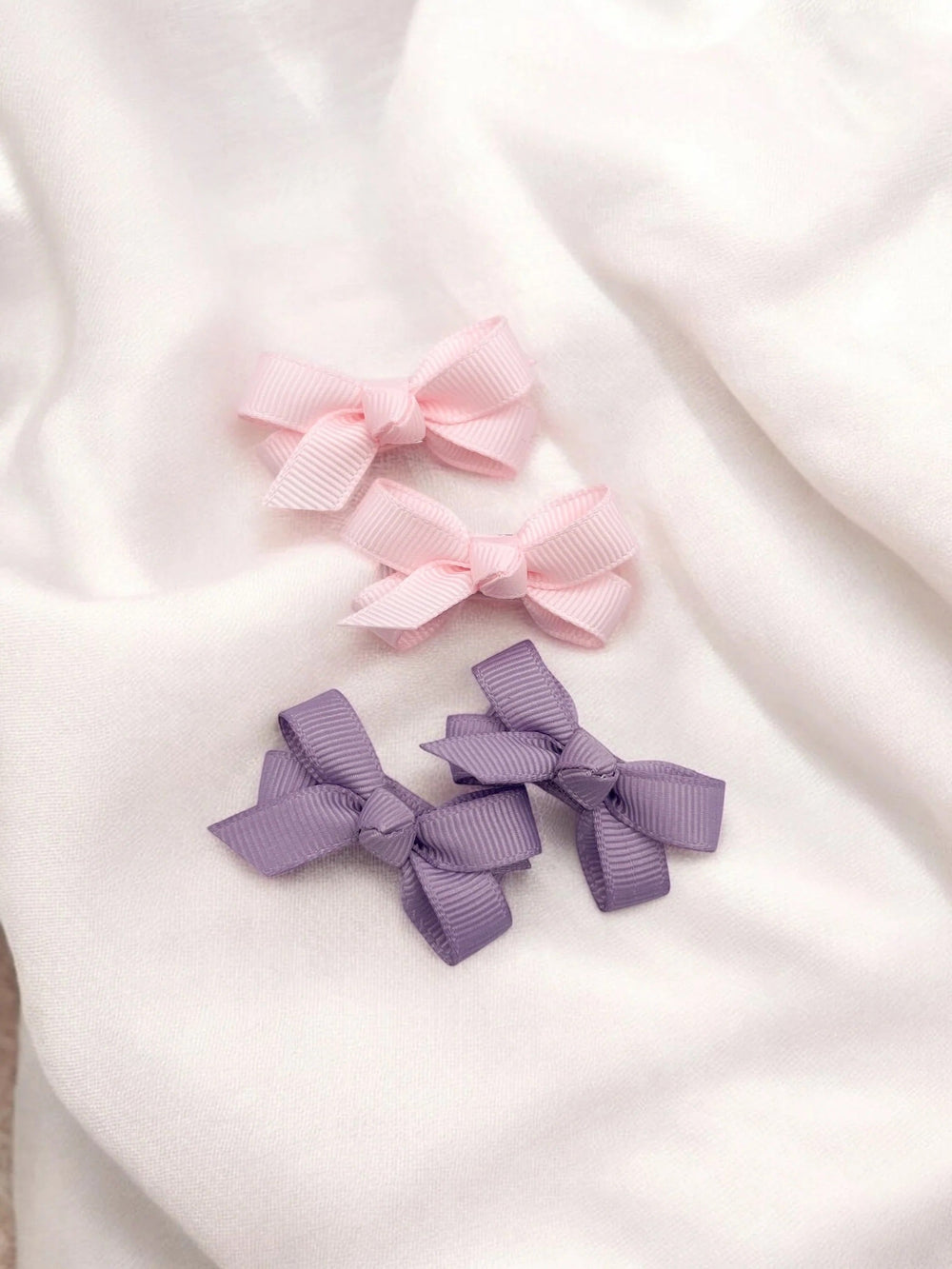 Ensemble de 4 bouclettes sur pinces de Ananas et Co Rose et Lilas
