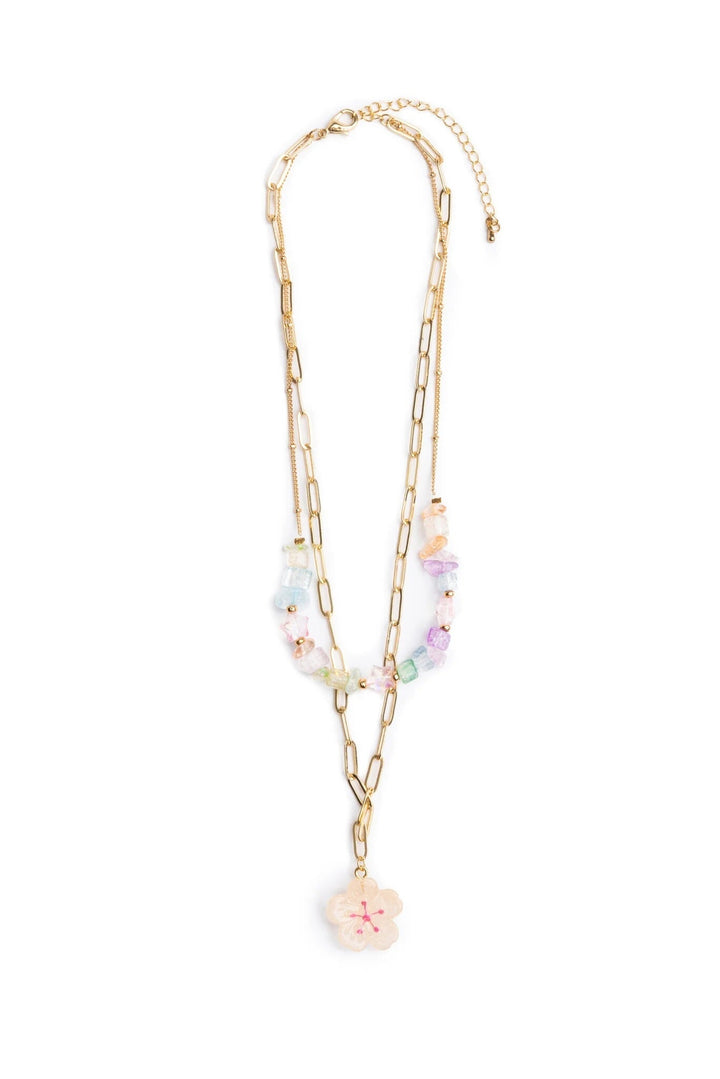 ensemble collier bracelet pierres précieuses enfant fleur Great pretenders